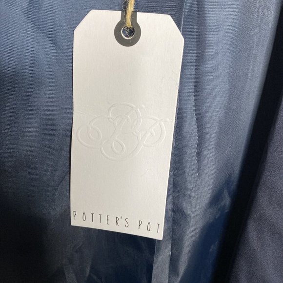 Potter's Pot Vest Women M Blue Casual Dressy Open Front Faux Pockets - Picture 3 of 9